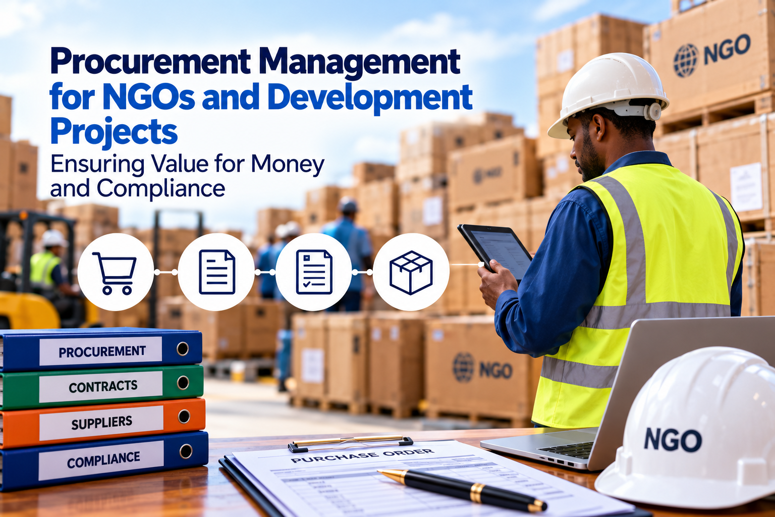 NGO procurement and logistics management for compliant development projects