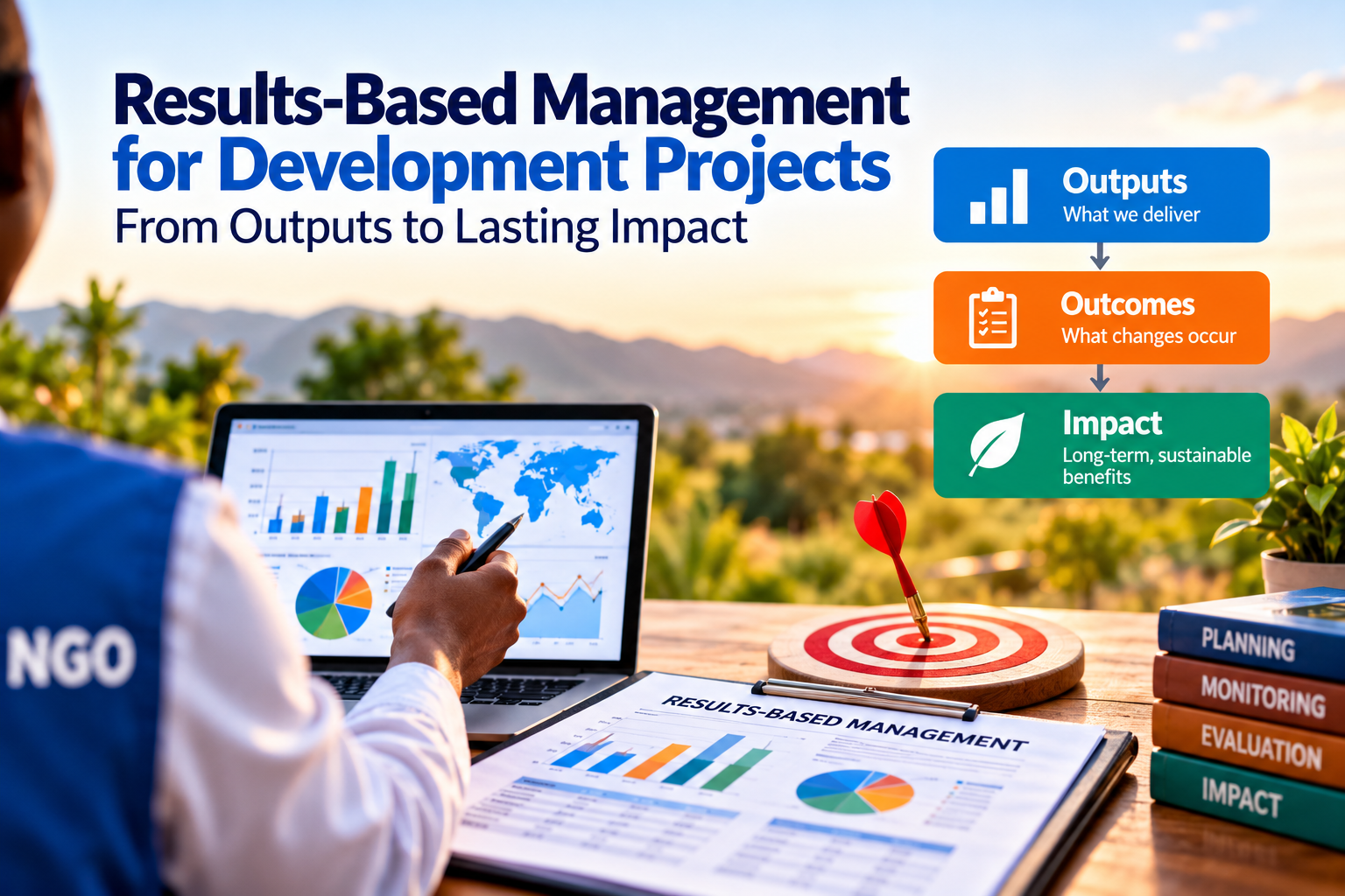 Results based management linking development project outputs outcomes and impact